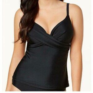 Island Escape Black Tankini Swim Suit Top 16